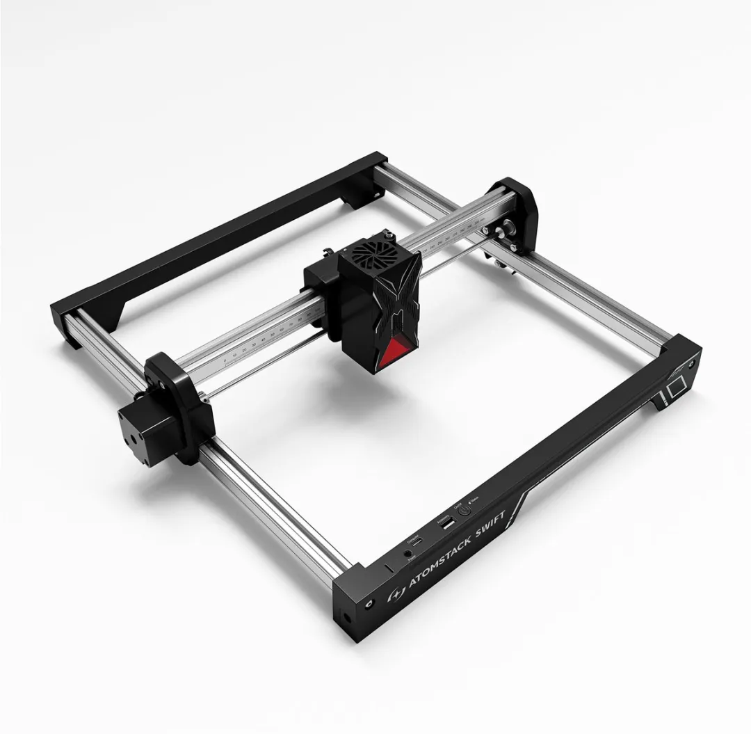 ATOMSTACK Swift 12W Lasergraveermachine – 300×300mm Graveergebied – 10000mm/min – 0.08×0.04mm Laserpunt – Zwart