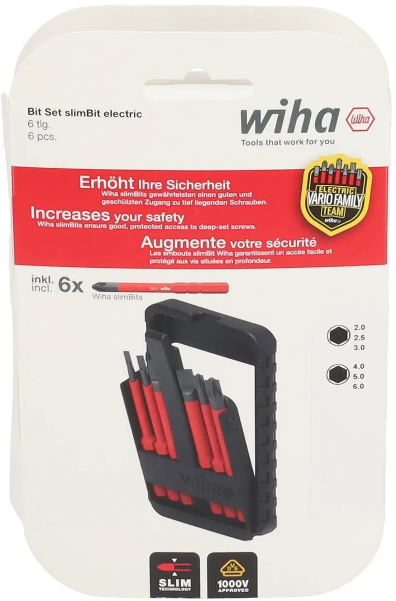 Wiha SB2831B801 VDE slimBit Set - 6-delig - 75mm