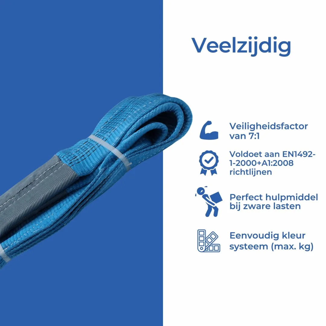 TETRA Hijsband 8 Ton - 2m - Blauw
