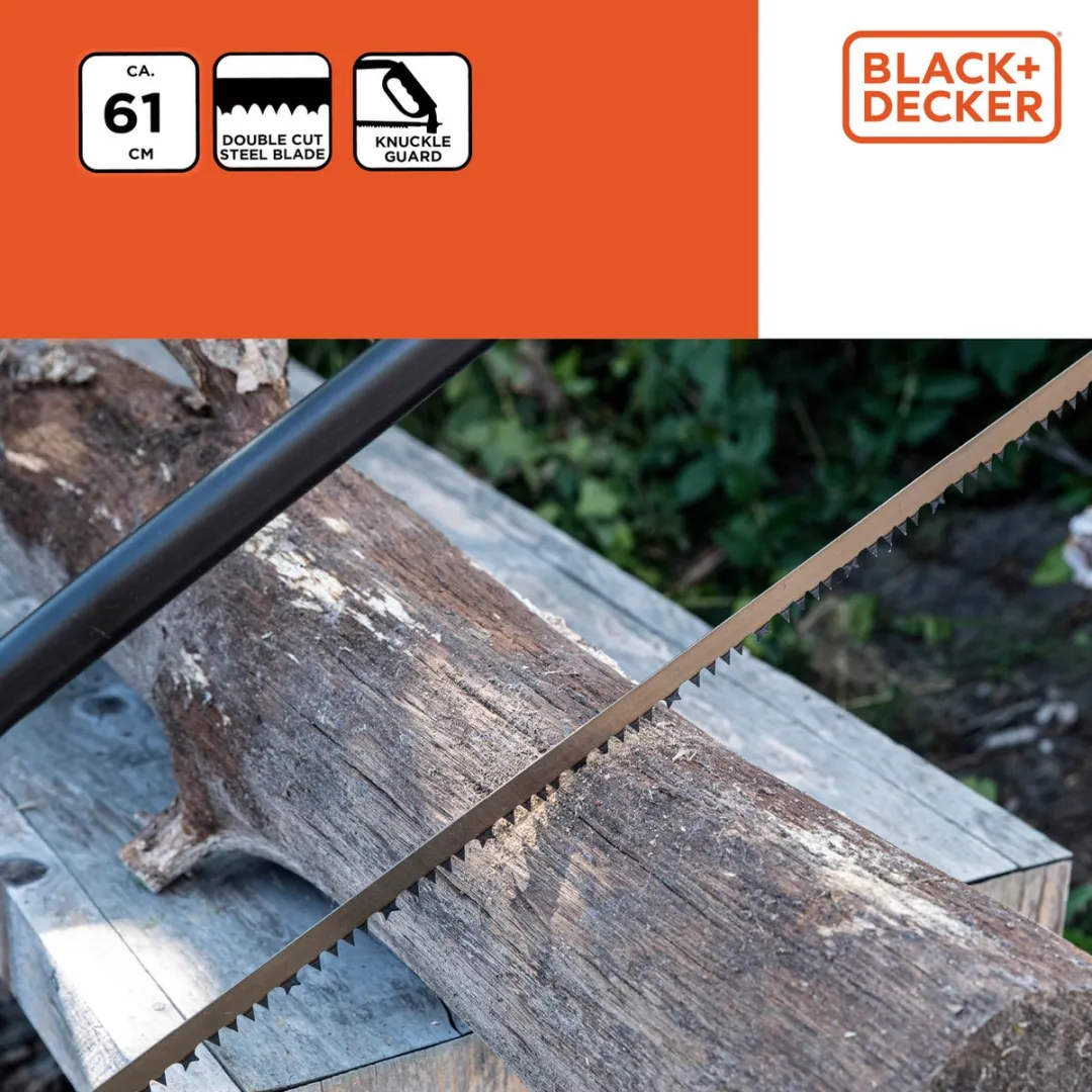 BLACK+DECKER Beugelzaag 61cm - Zacht Handvat - Staal - Zwart/Oranje