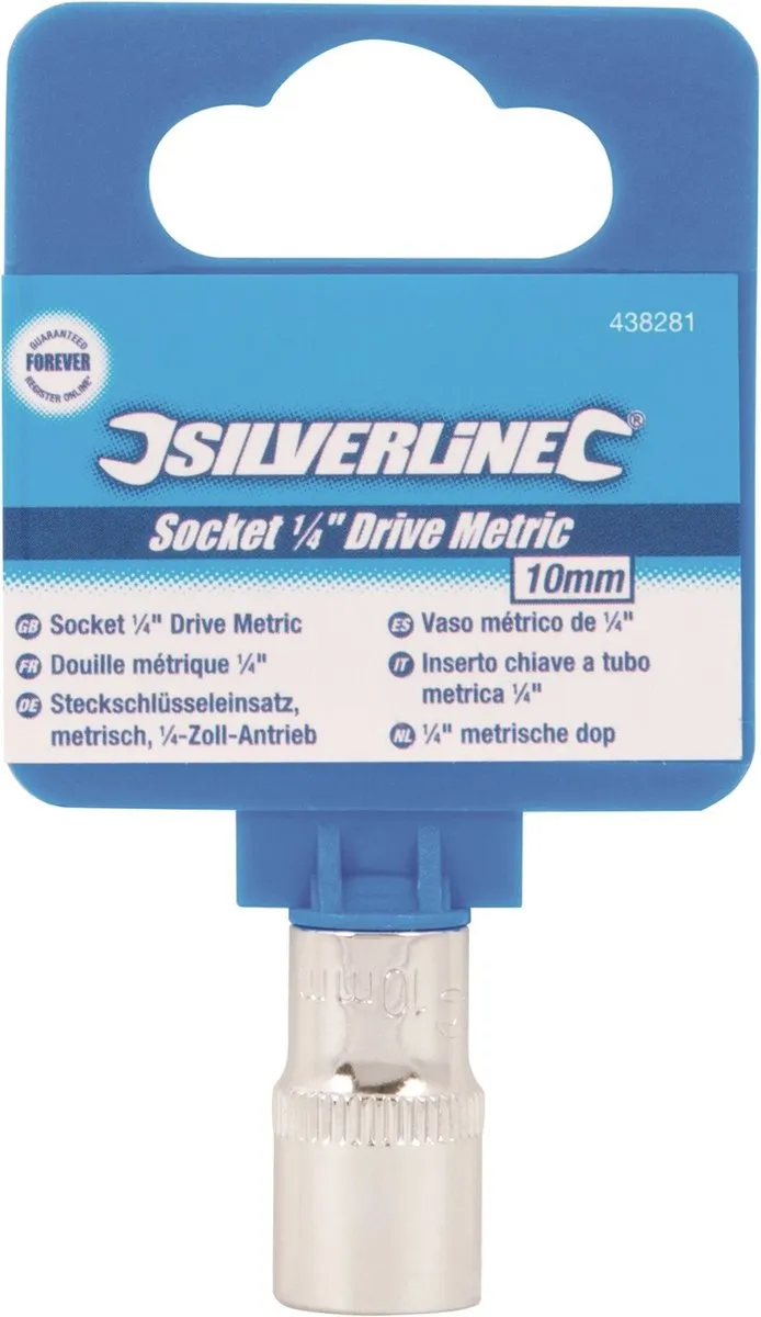 Silverline Zeskantige 1/4" Metrische dop 10 mm