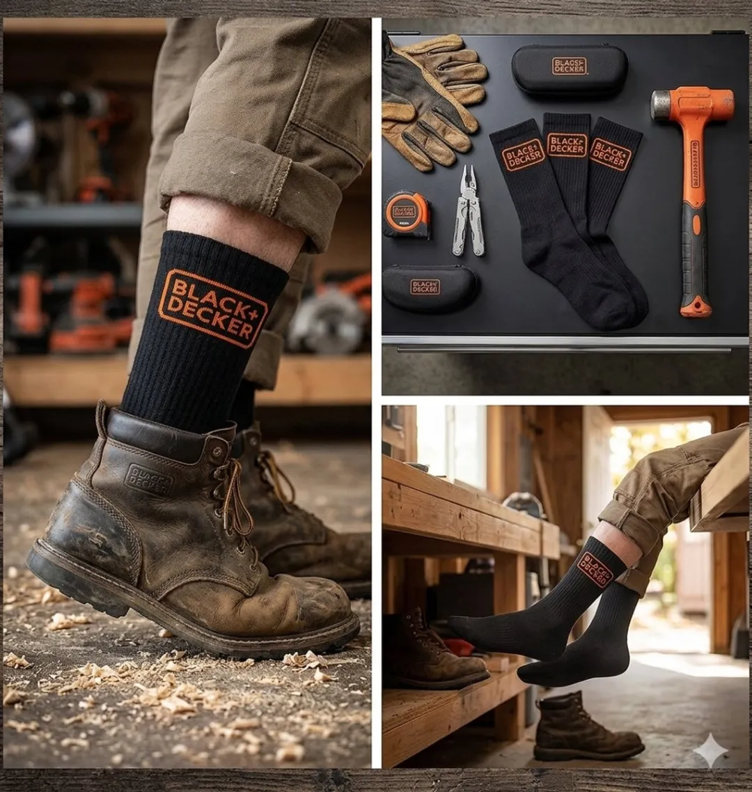 BLACK+DECKER Werksokken 3 Paar - Maat 46/50