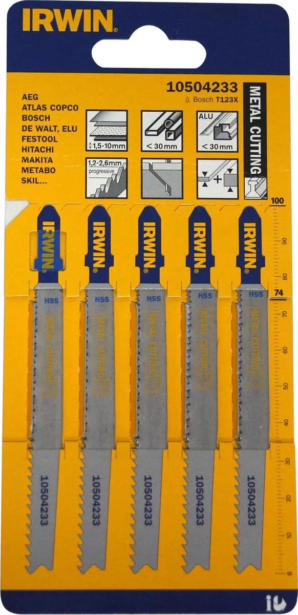 Irwin Decoupeerzaagblad HSS 10504233 - 5 Stuks