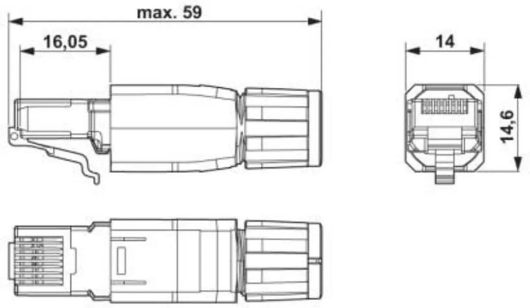 Phoenix Contact VS-08-RJ45-5-Q/IP20 Stekker - 8 Polig - Zwart
