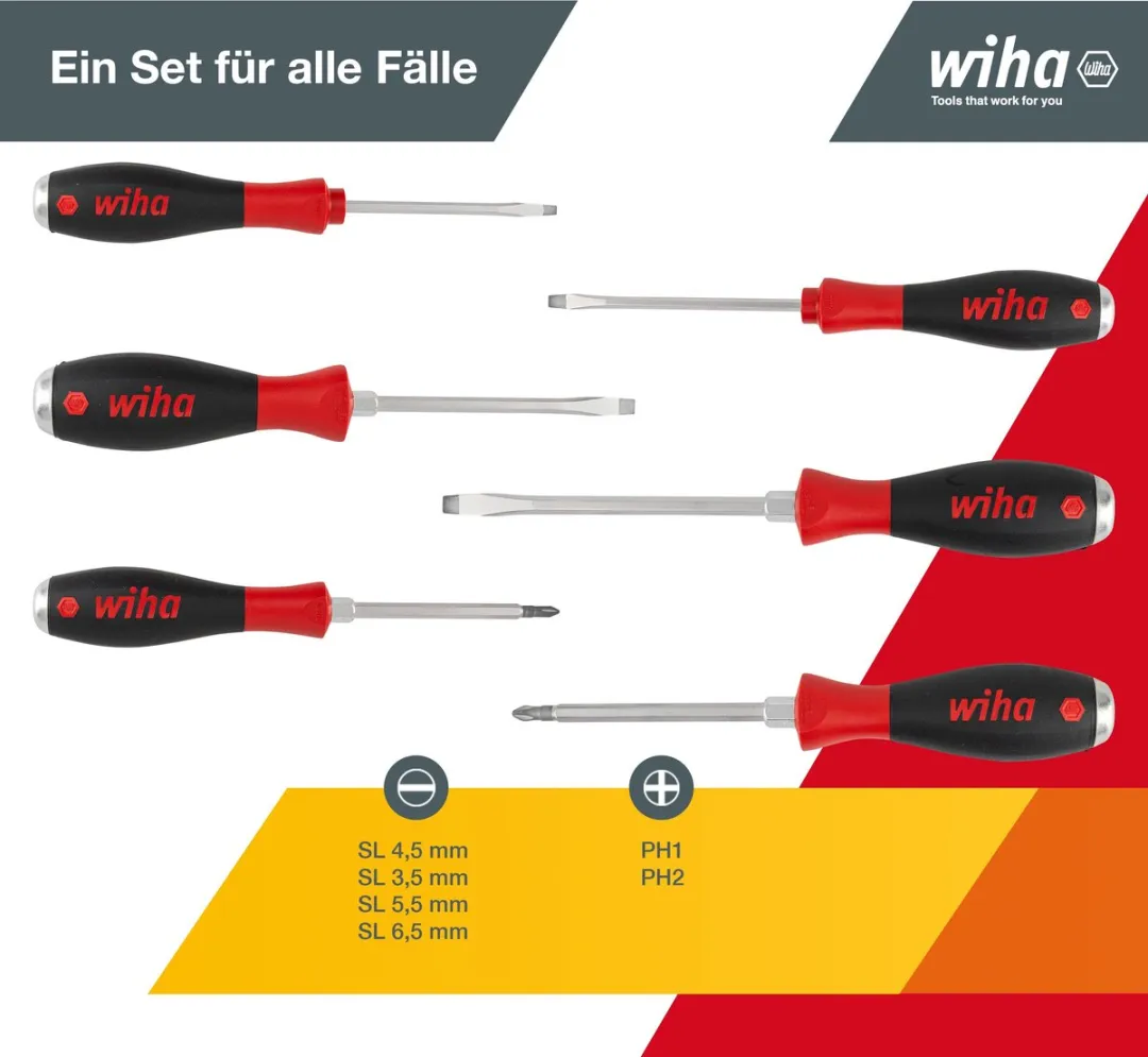 Wiha SoftFinish SL Schroevendraaierset 6-delig PH - 530HK6