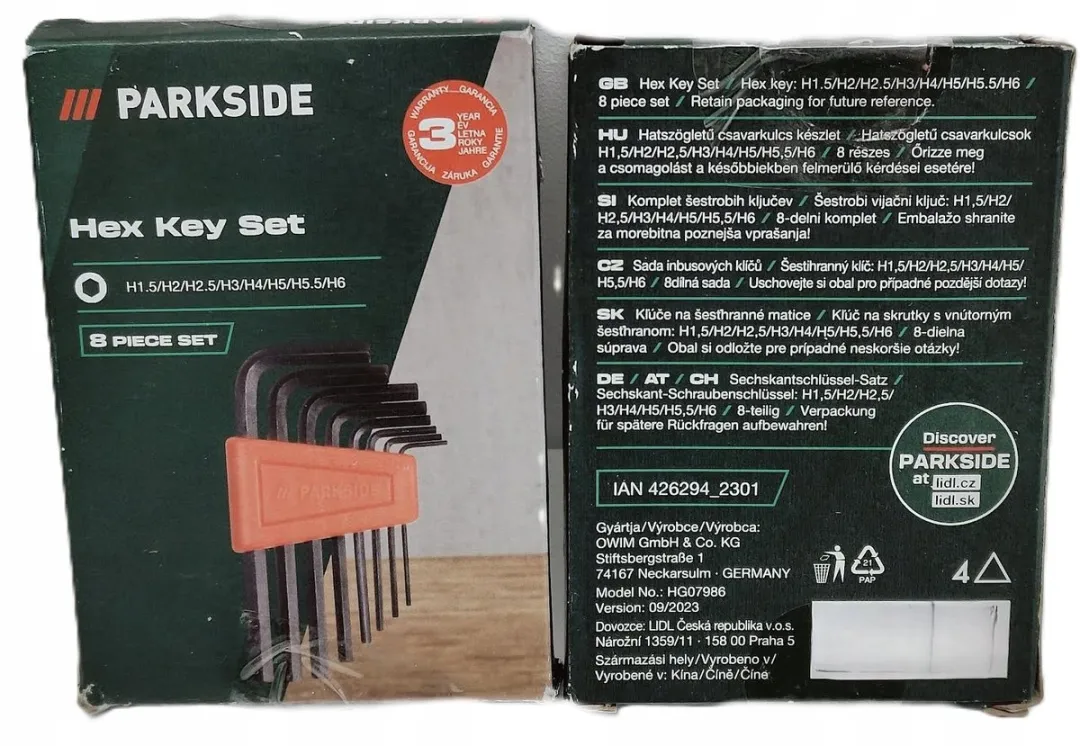 Parkside Inbussleutelset H1.5-H6