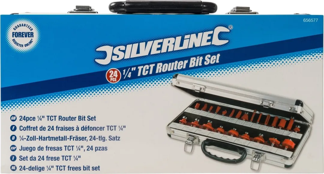 Silverline 1/4 TCT Freesbitset 24-delig
