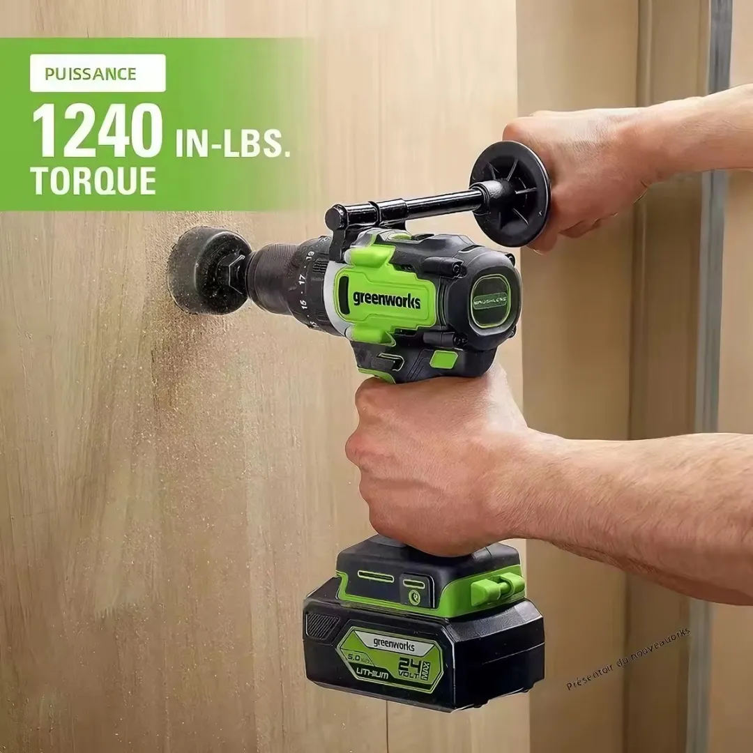 Greenworks Accuboormachine 24V 140Nm - 2 Snelheden - Incl. 1 Accu & Lader - afbeelding 6 van 6