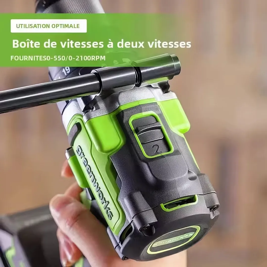 Greenworks Accuboormachine 24V 140Nm - 2 Snelheden - Incl. 1 Accu & Lader