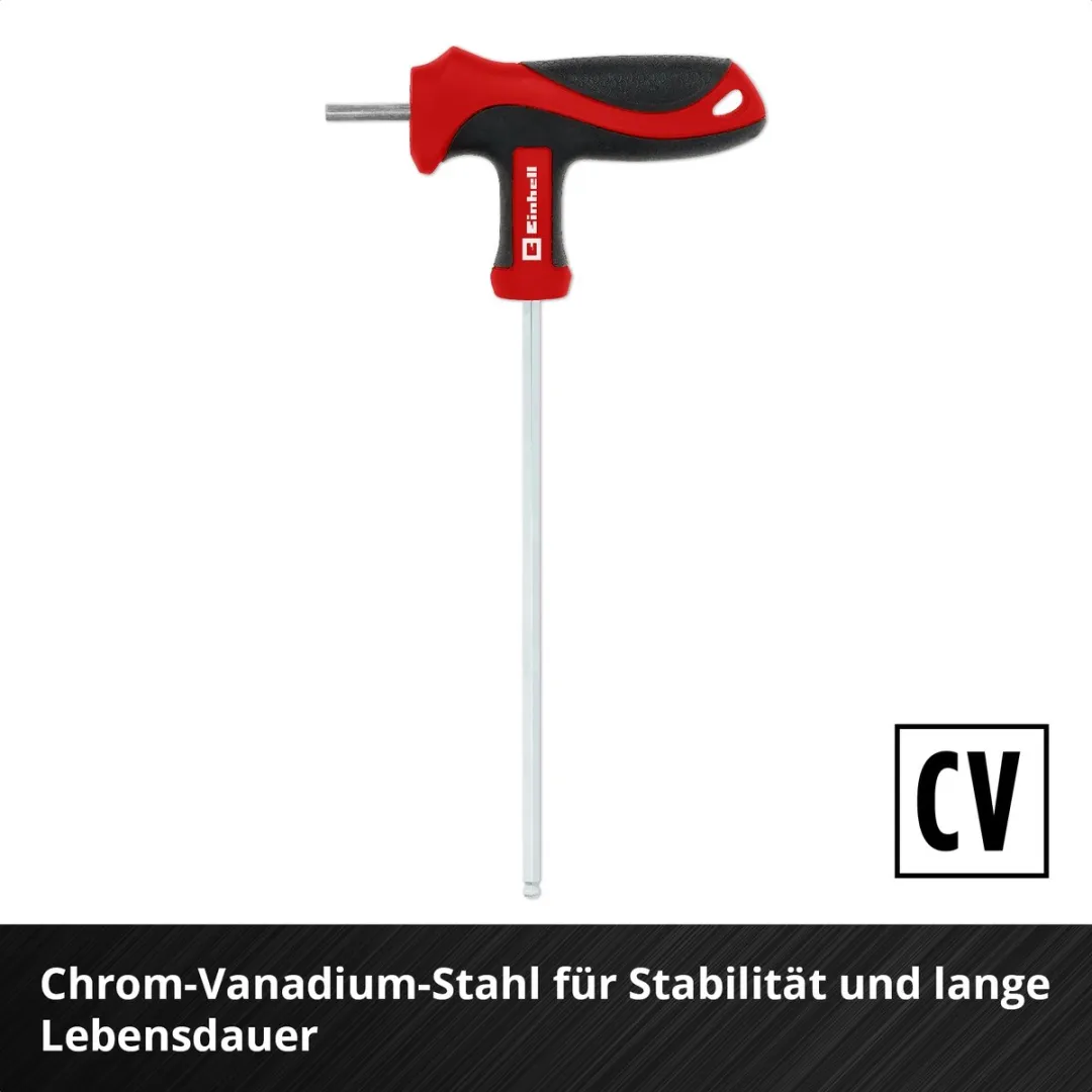 Einhell T-handgreep Schroevendraaierset 9-delig - Rood/Zwart