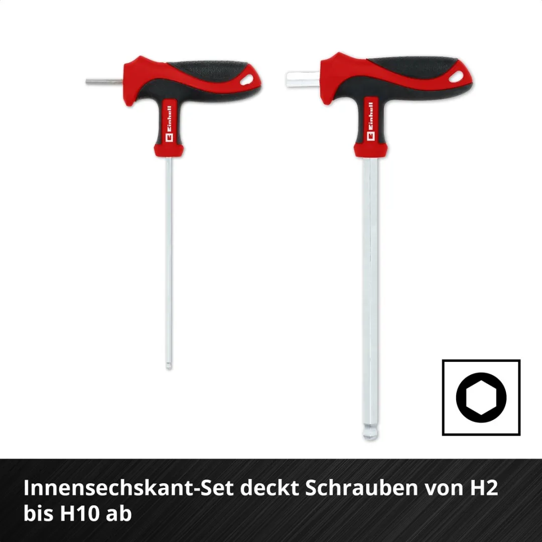 Einhell T-handgreep Schroevendraaierset 9-delig - Rood/Zwart - afbeelding 6 van 6