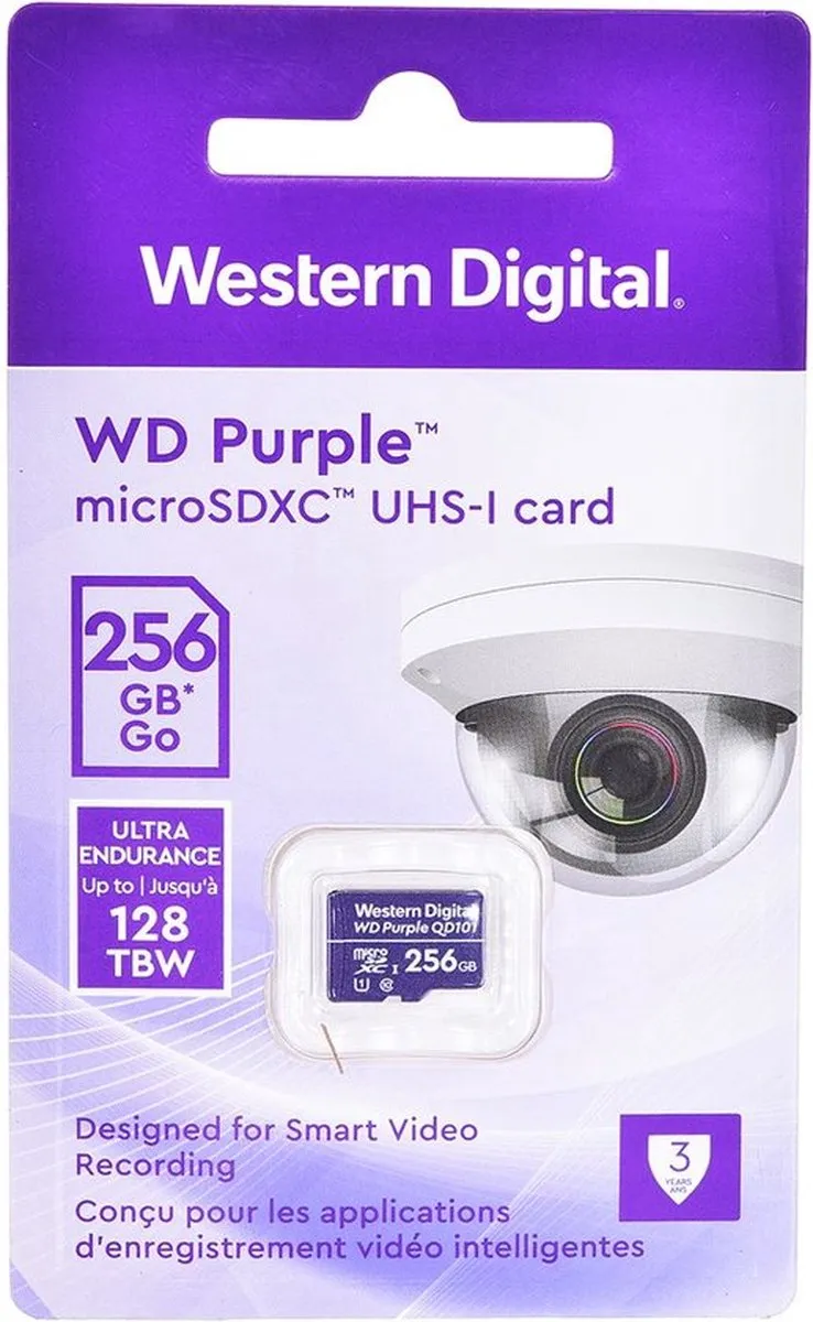 Western Digital WD Purple 256GB MicroSD - Bewakingscamera