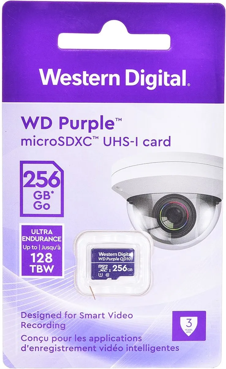 Western Digital WD Purple 256GB MicroSD - Bewakingscamera