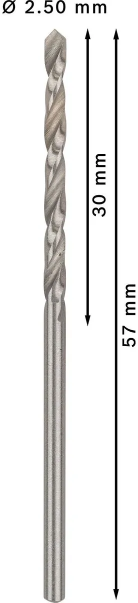 Bosch Professional ST. LINE 2.5mm HSS-G Boor - 10 Stuks