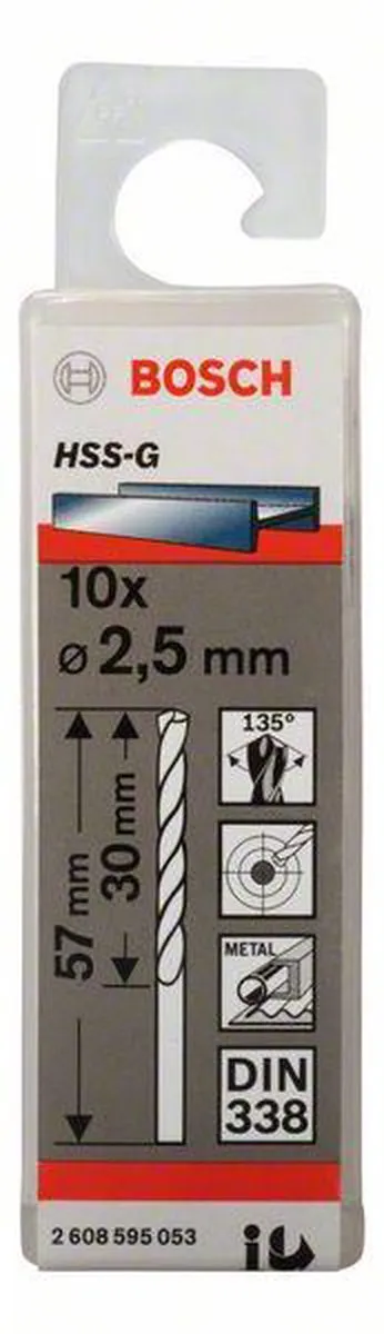 Bosch Professional ST. LINE 2.5mm HSS-G Boor - 10 Stuks