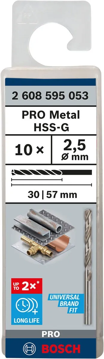 Bosch Professional ST. LINE 2.5mm HSS-G Boor - 10 Stuks