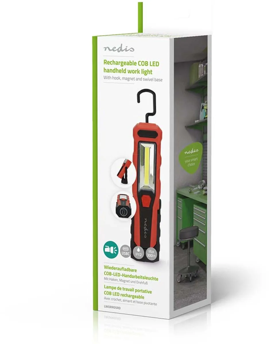 Nedis Looplamp LWORR05RD - 300 Lumen - Zwart - afbeelding 6 van 6