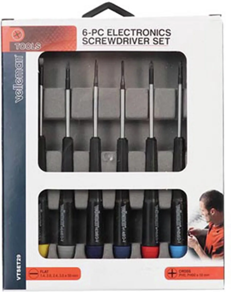 Velleman VTSET29 Precisieschroevendraaierset 6-delig - Zwart