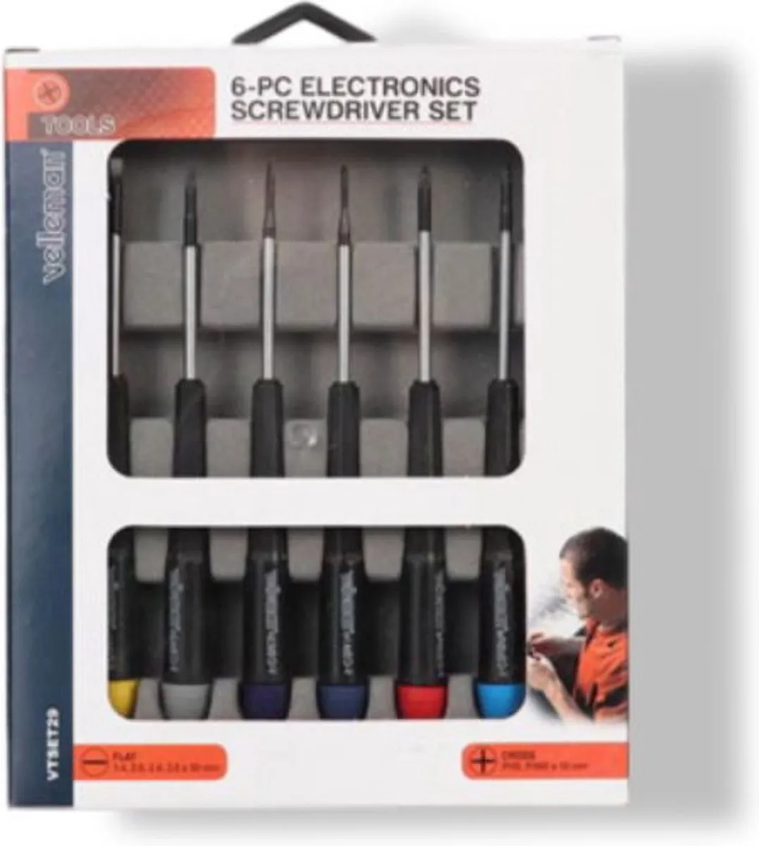Velleman VTSET29 Precisieschroevendraaierset 6-delig - Zwart