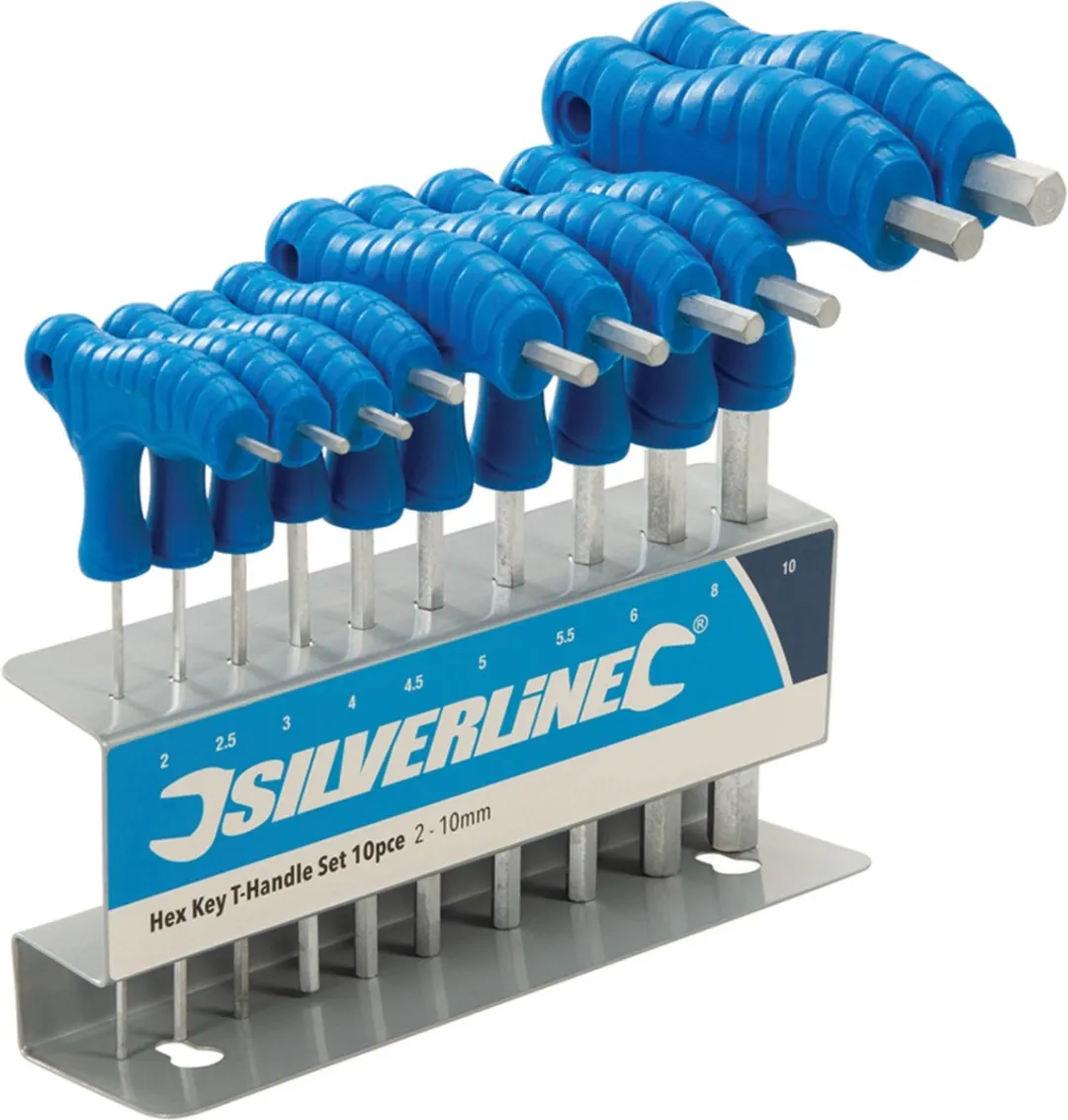 Silverline Inbus Sleutelset T-greep 2-10mm
