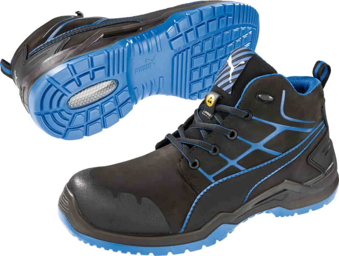PUMA Safety Krypton Mid S3 ESD 634200 - Zwart/Blauw