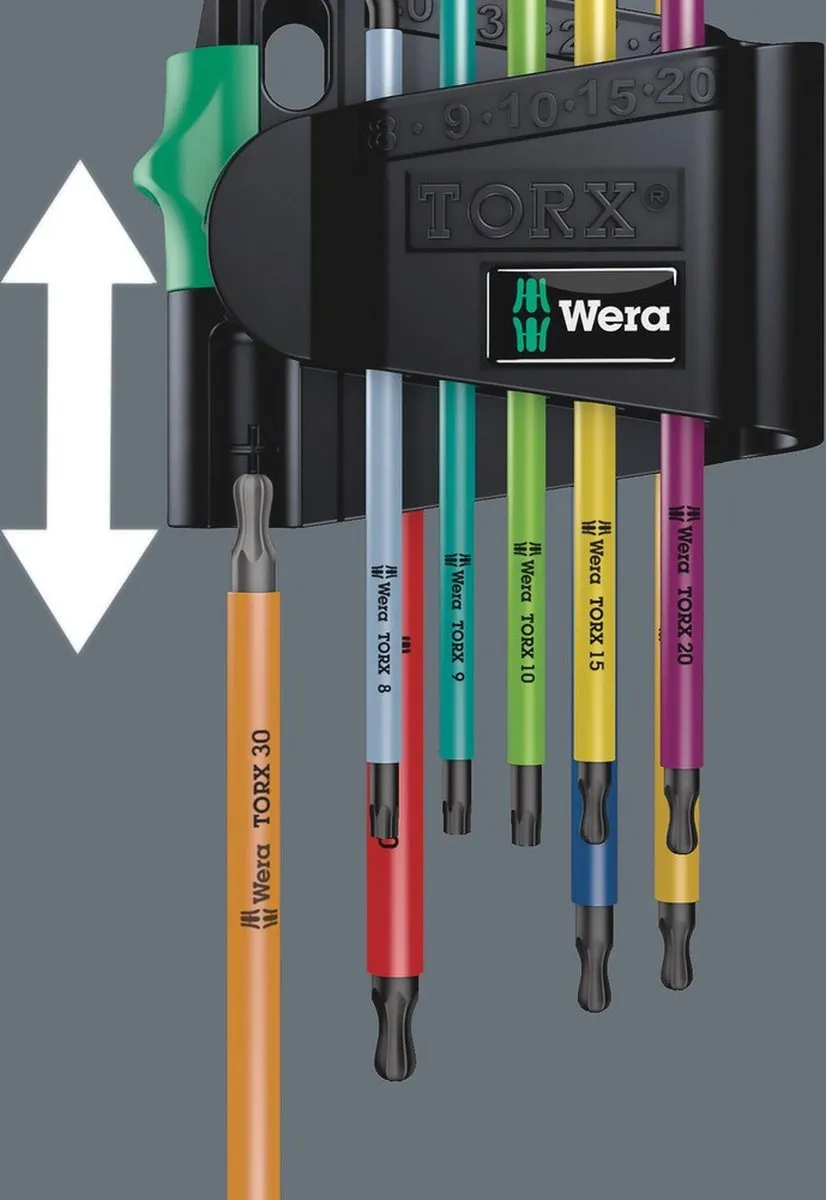 Wera Multicolor Stiftsleutelset 9-delig - T8-T40 - afbeelding 6 van 6