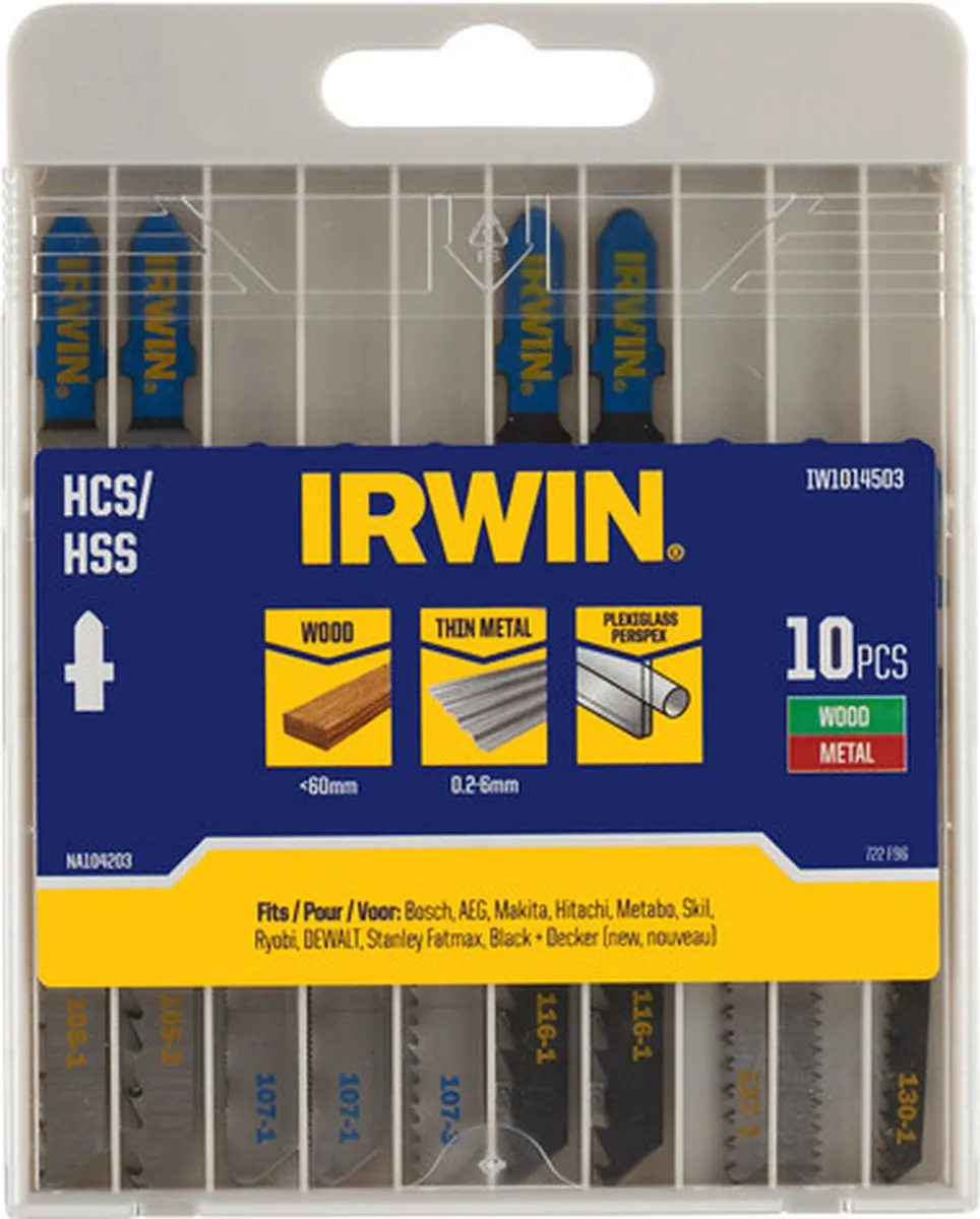 Irwin Decoupeerzaagbladen Set 10 Stuks - 7x Hout/3x Metaal