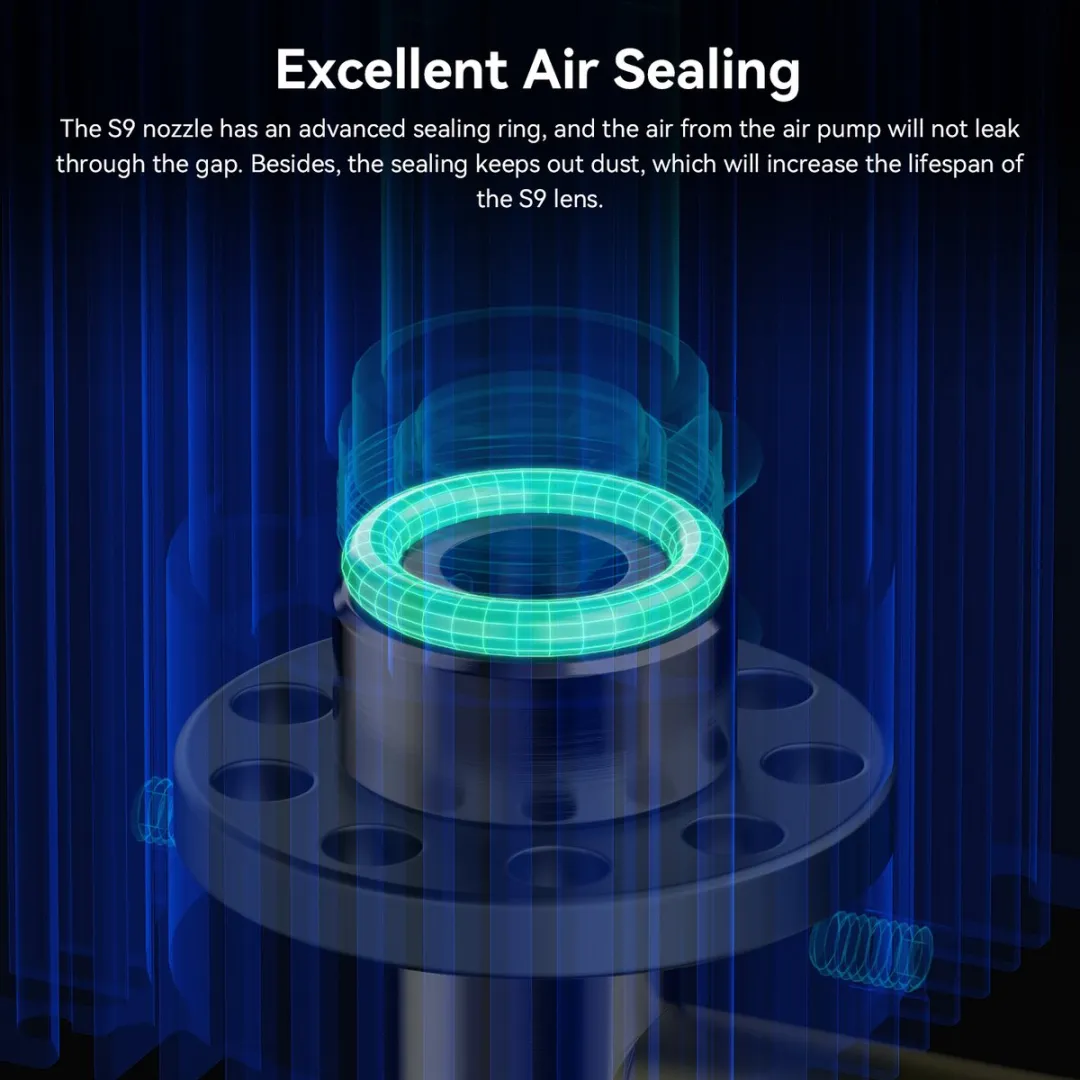 Sculpfun S9 Air Assist Nozzle Kit - Luchtassistentie Mondstukset met Luchtpomp - Hogesnelheids Luchtassistentie - Perfecte Compatibiliteit met Laser Graveermachine - Accessoires voor Lasergraveerder