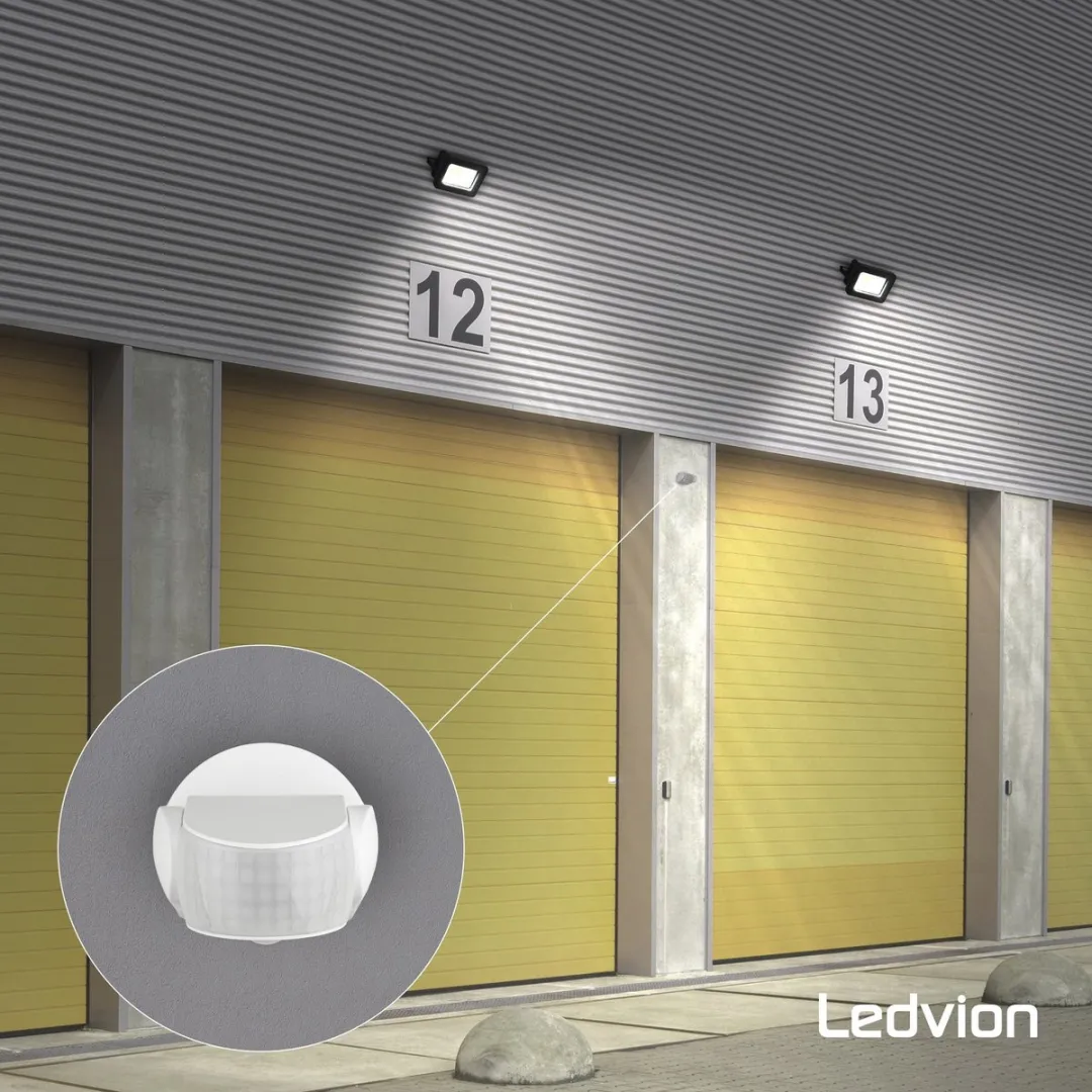 Ledvion Bewegingsmelder Opbouw Wit - IP65 180° 12m - afbeelding 6 van 6