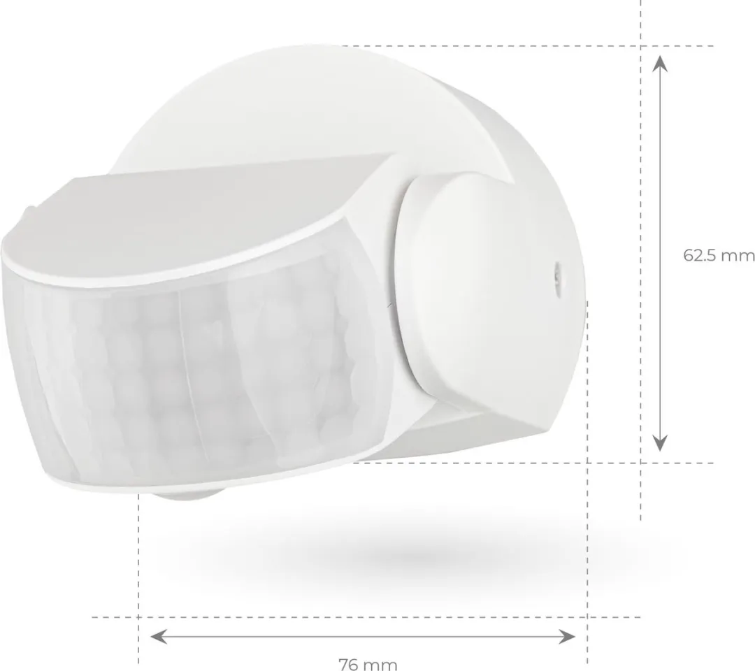 Ledvion Bewegingsmelder Opbouw Wit - IP65 180° 12m
