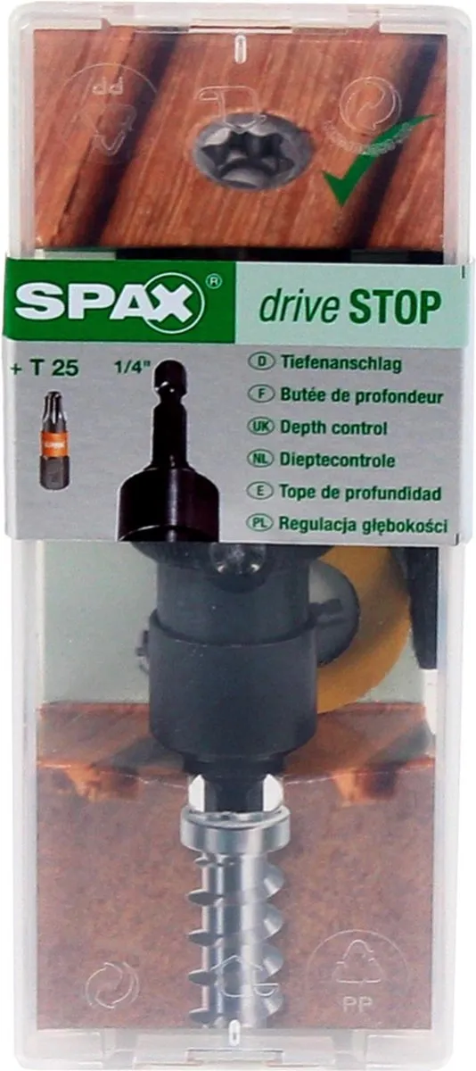 SPAX Tiefenanschlag Drive Stop 1/4" Aufnahme mit T25 Bit und Filzringen ( 5000009186909 )