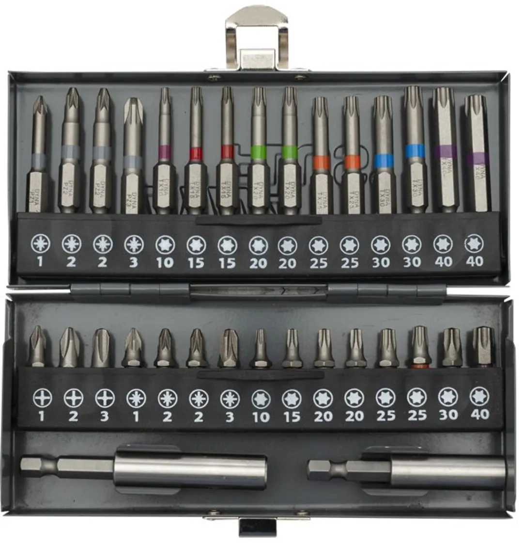 Dynaplus - Professionele bitset - Kleurbandjes - Metalen box - 32-delig