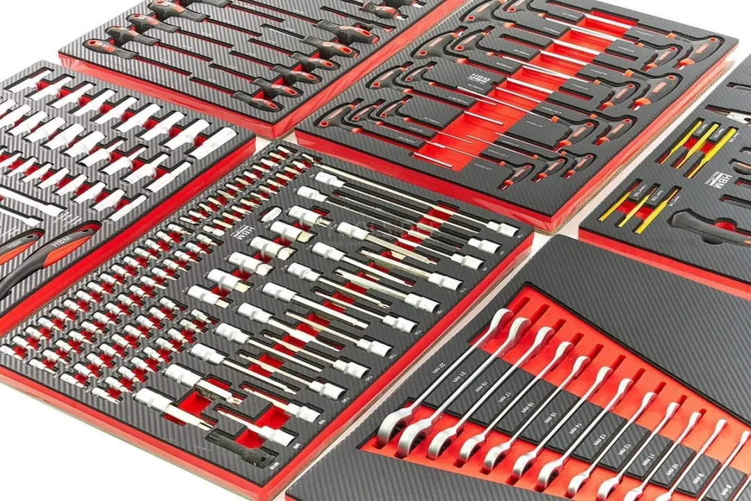 HBM 245-delige Premium Gereedschapsvulling - 6 Lades - Rood