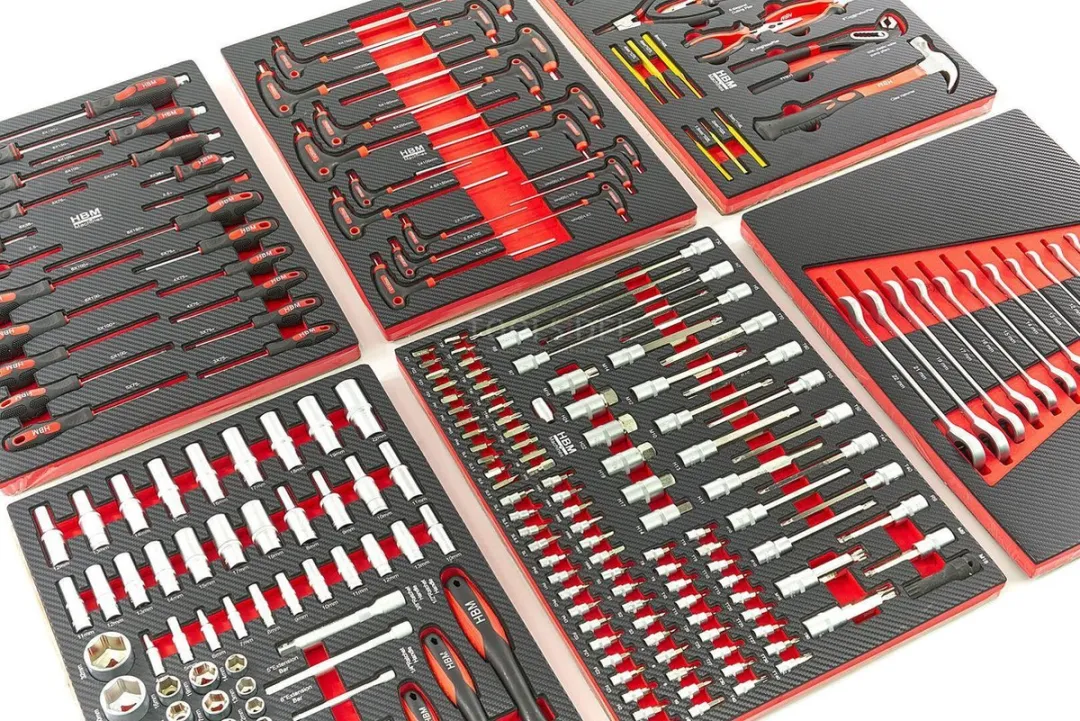 HBM 245-delige Premium Gereedschapsvulling - 6 Lades - Rood