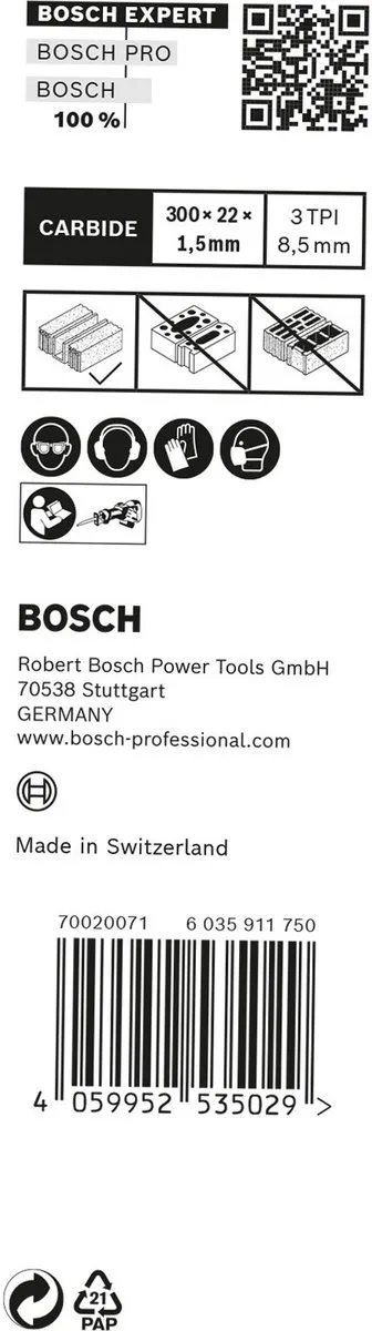 Bosch Professional 2608900 Reciprozaagblad - 10 Stuks