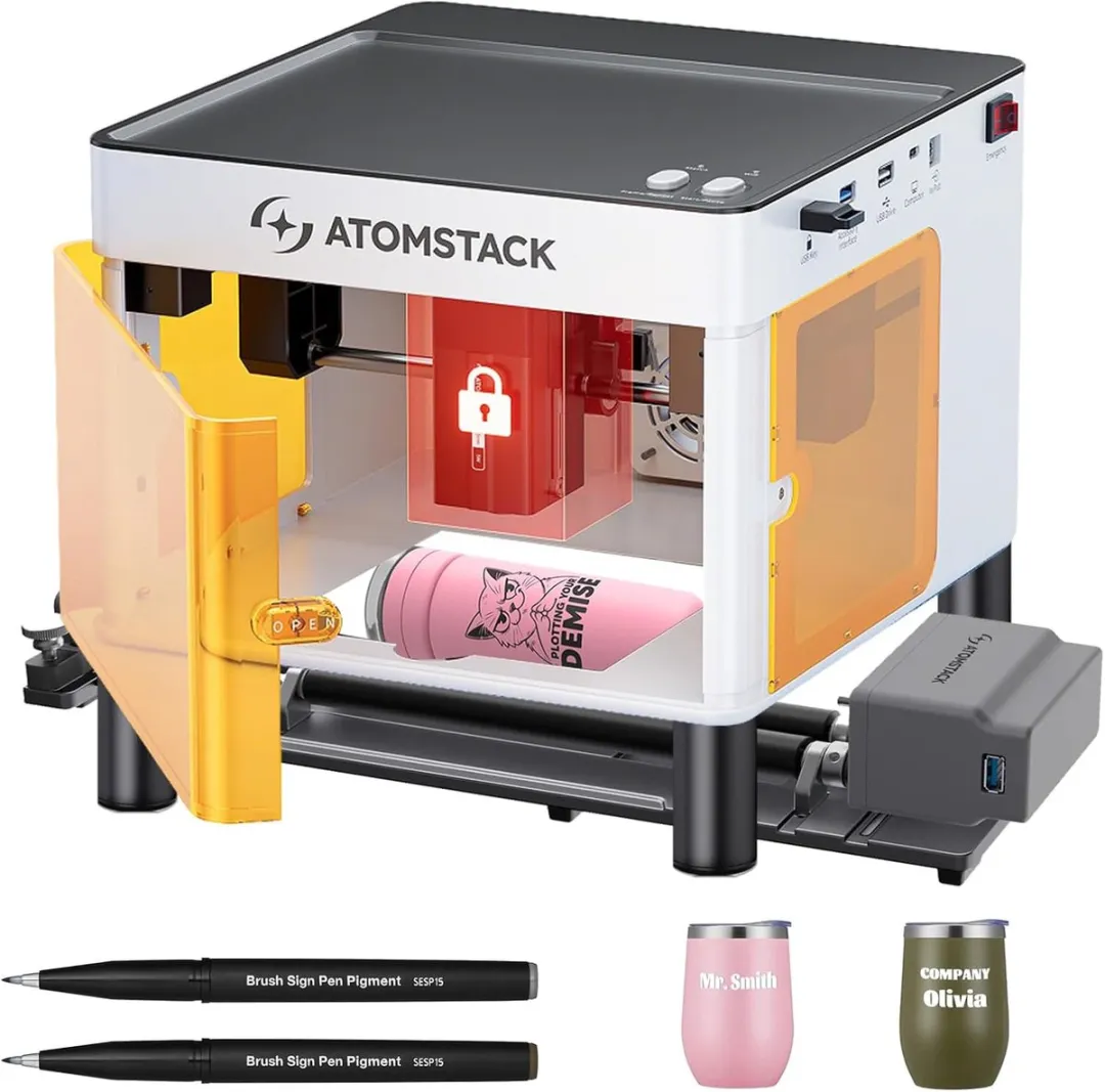 ATOMSTACK P1 met R6 Rotary Roller Lasergraveermachine 5W