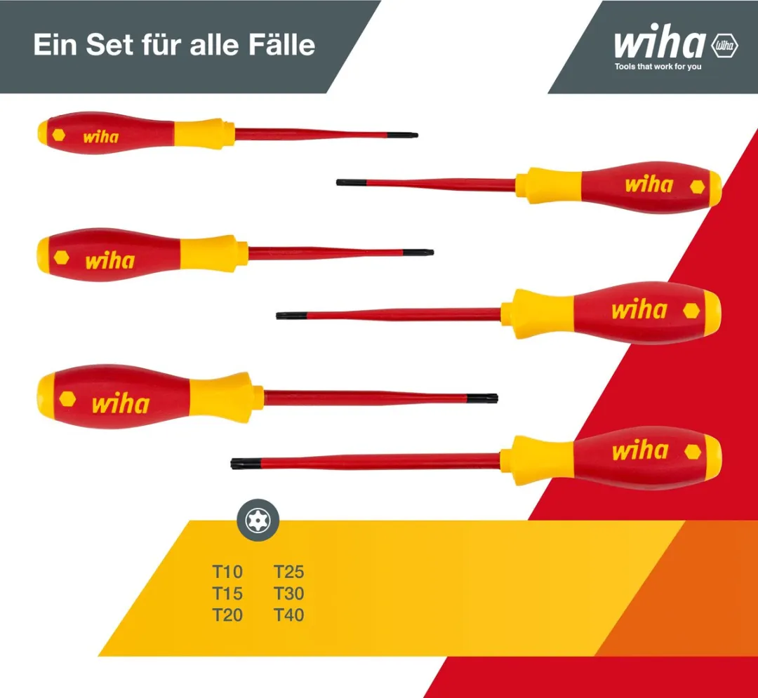 Wiha SoftFinish TORX Tamper Resistant Schroevendraaierset 6-delig - T9/T10/T15/T20/T25