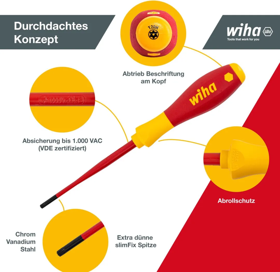 Wiha SoftFinish TORX Tamper Resistant Schroevendraaierset 6-delig - T9/T10/T15/T20/T25