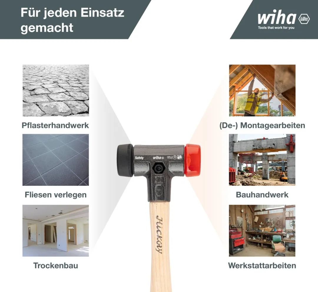 Wiha 832-38 Safety Kunststof Hamer 30x290mm - Zwart/Oranje