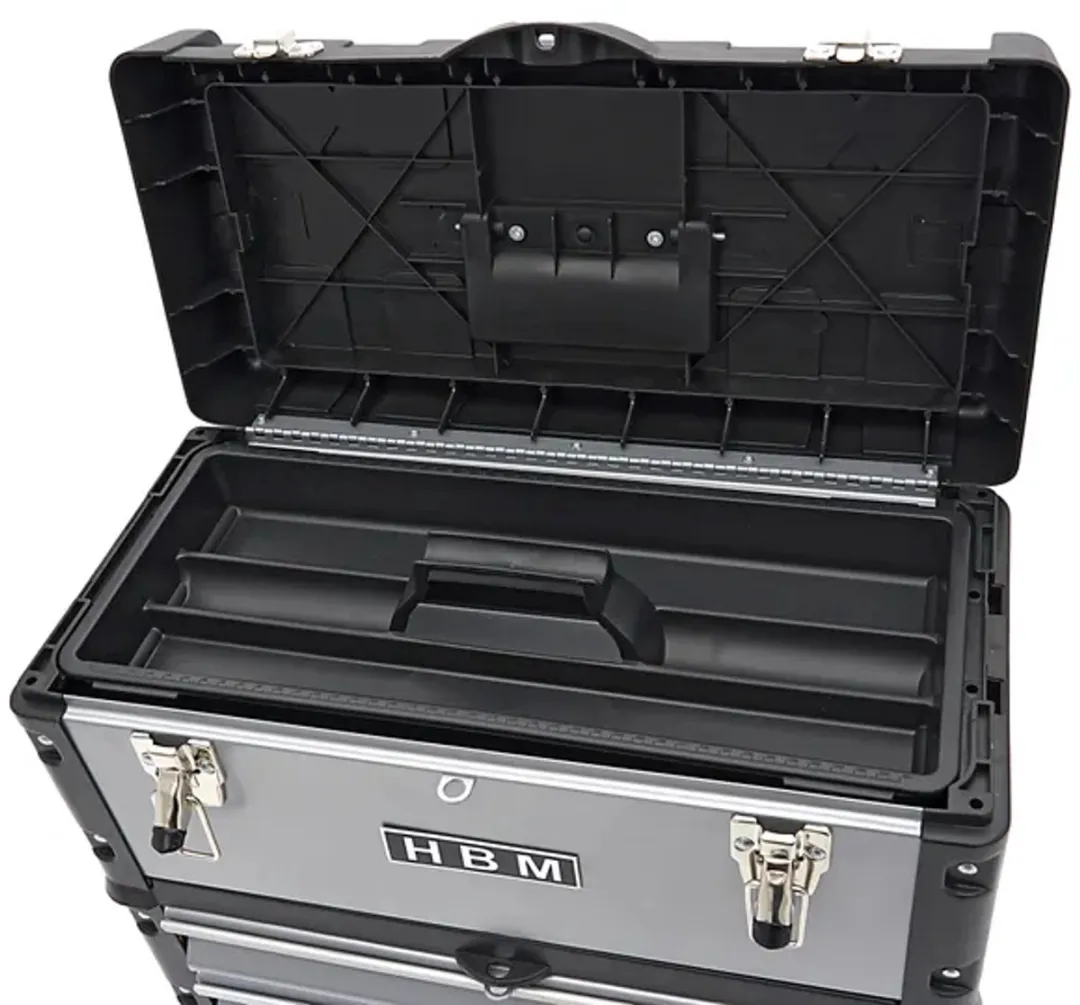 HBM H130492 Modulaire Verrijdbare Gereedschapskist - 3-delig - Zilver
