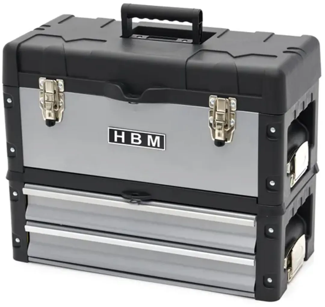 HBM H130492 Modulaire Verrijdbare Gereedschapskist - 3-delig - Zilver