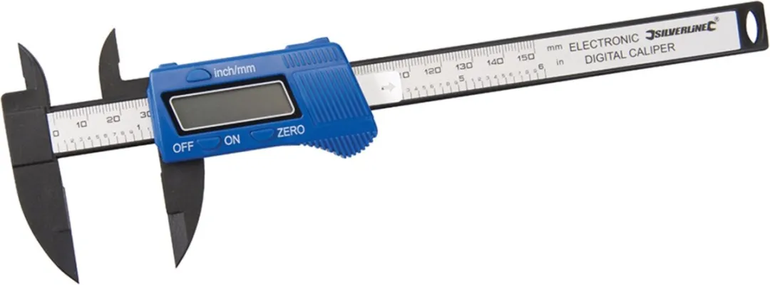 Silverline Digitale Schuifmaat 150mm - Carbon - Blauw