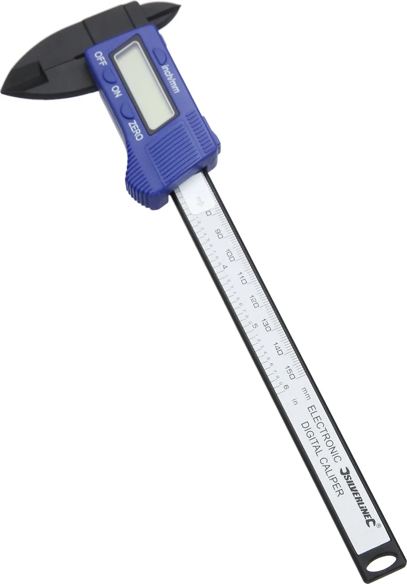 Silverline Digitale Schuifmaat 150mm - Carbon - Blauw