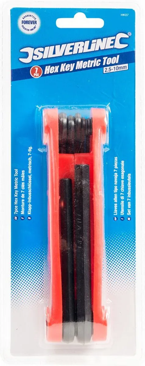 Silverline Inbus Sleutelset 7-delig - 2,5 t/m 10mm - Rood