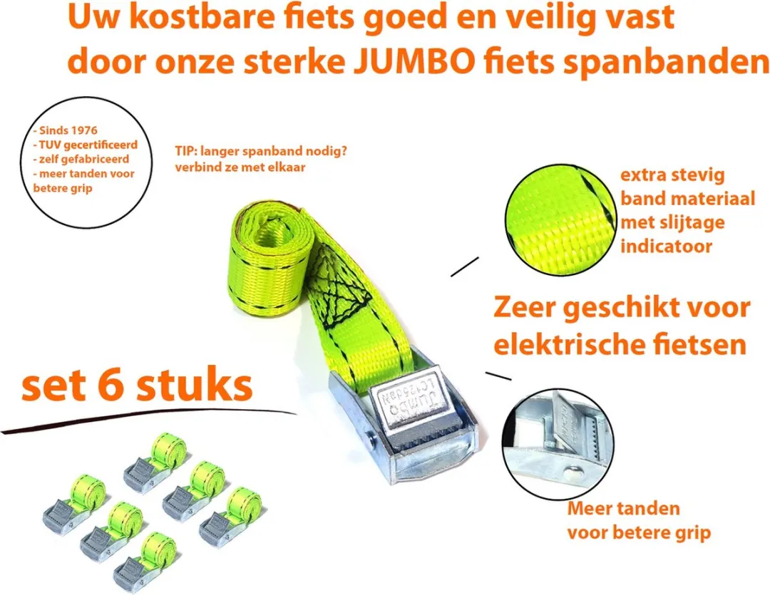 Jumbo Extra Stevige Fiets Spanbanden 25mm