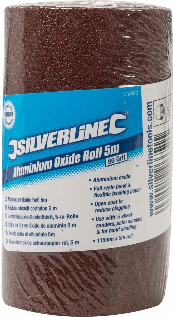 Silverline Schuurpapierrol Aluminiumoxide 60 - 5m x 115mm