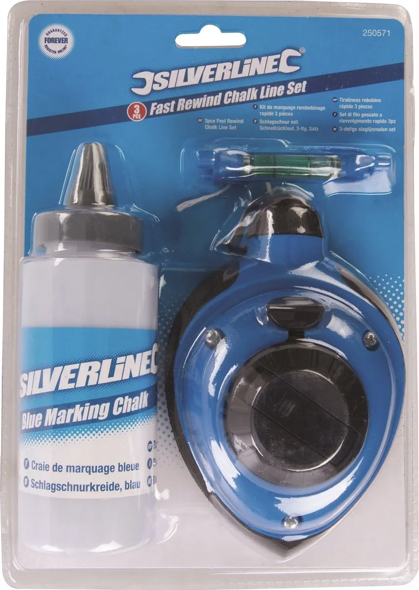 Silverline Slaglijnmolen Set 30m - ABS - Blauw - 3-delig