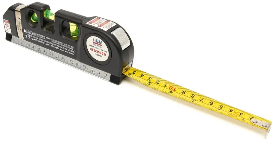 HBM Waterpas met Laser en Rolmaat 250cm - H130001