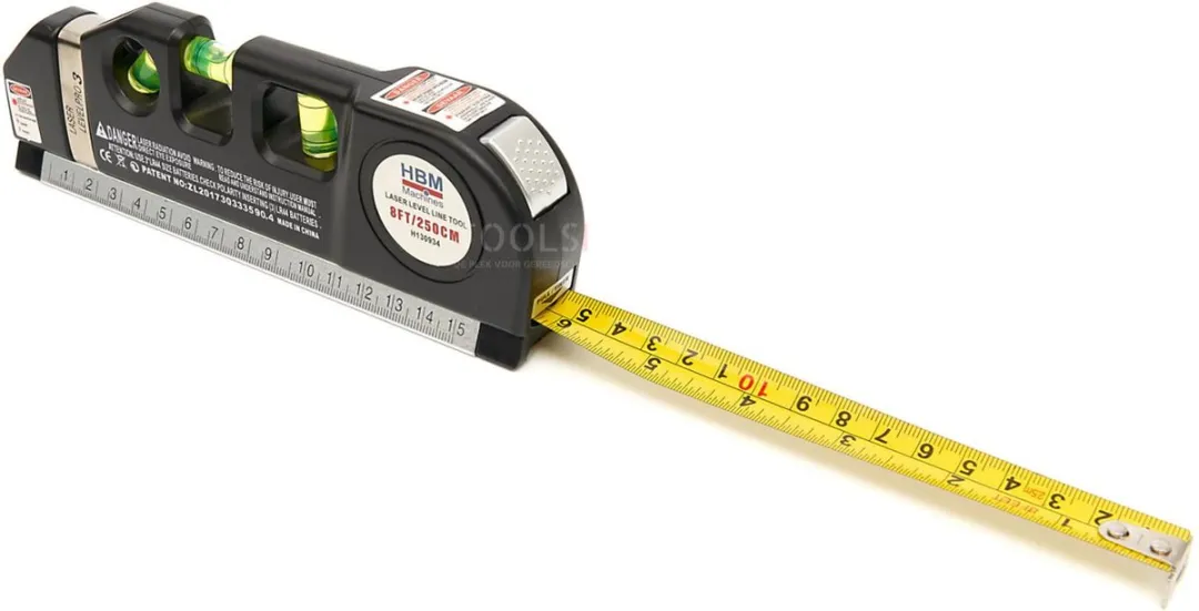 HBM Waterpas met Laser en Rolmaat 250cm - H130001