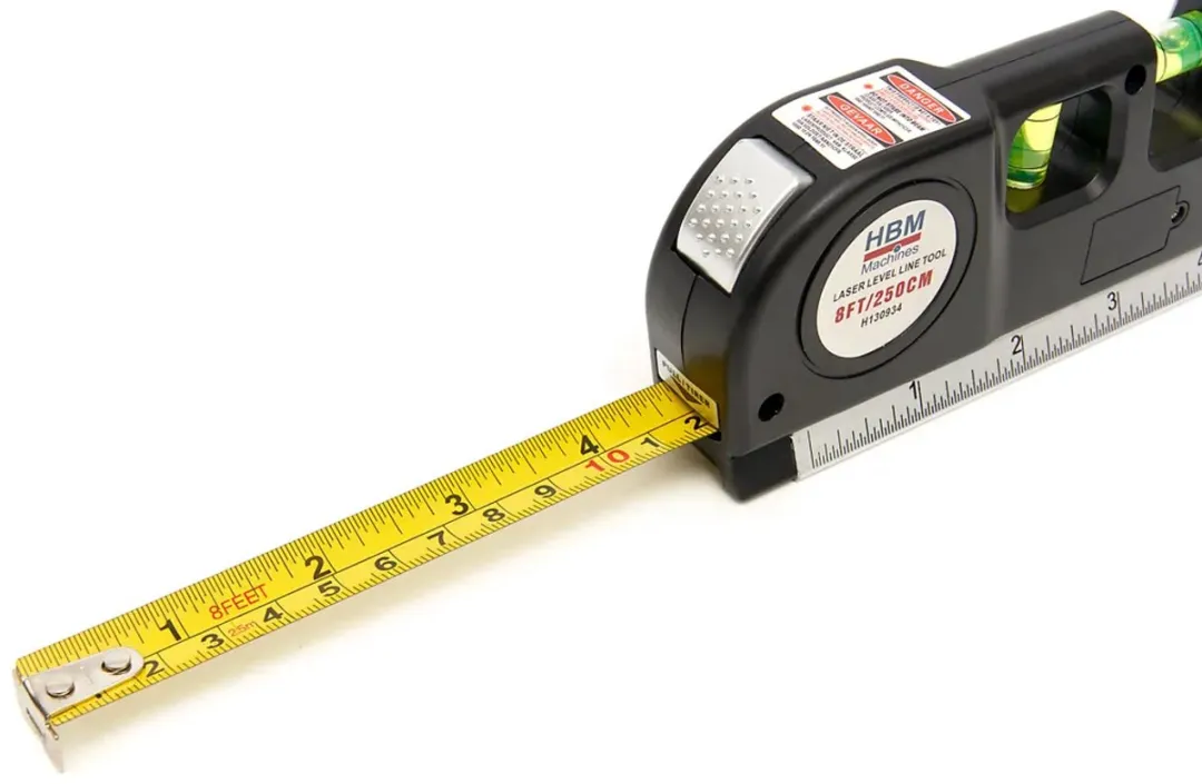 HBM Waterpas met Laser en Rolmaat 250cm - H130001